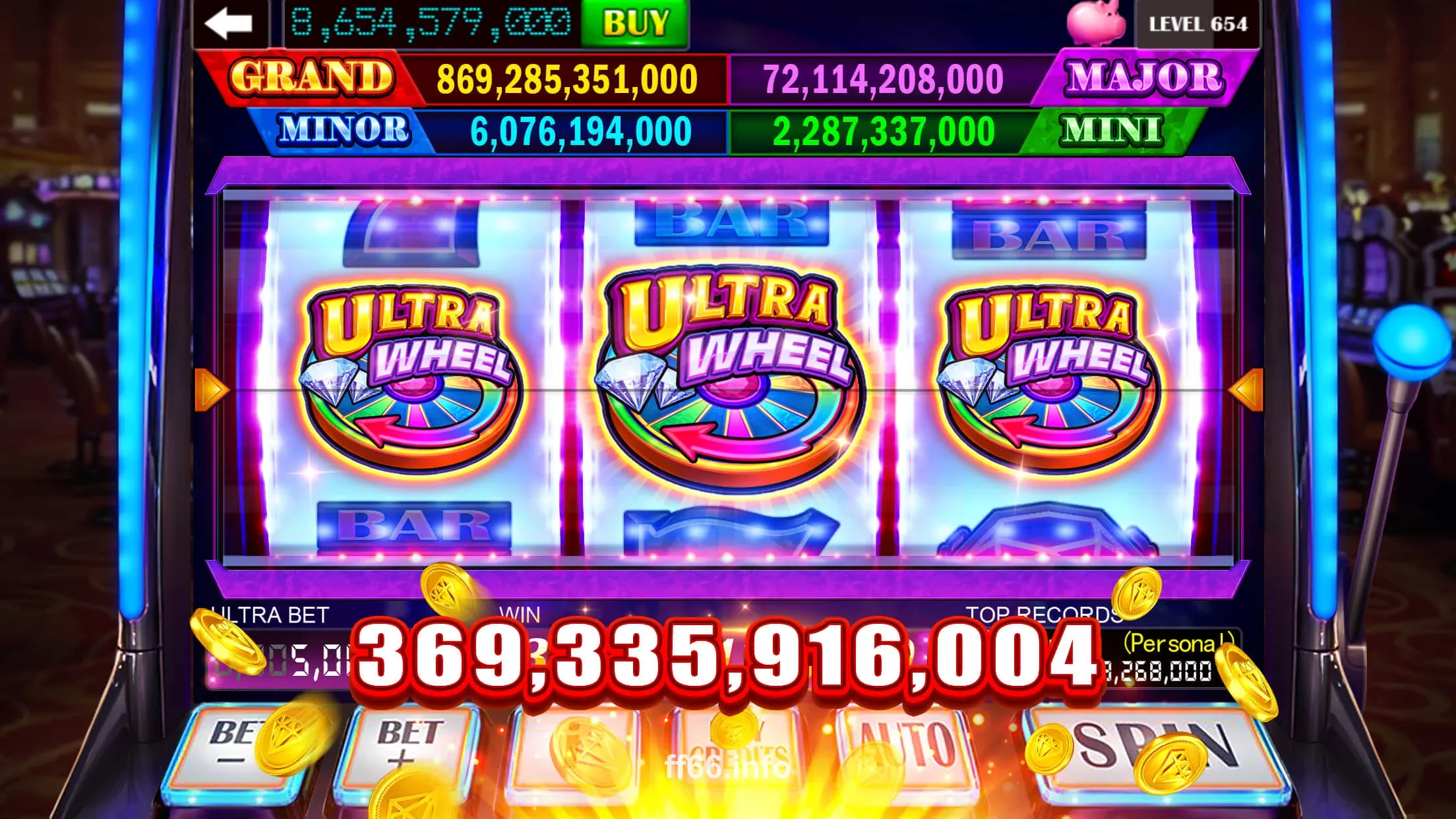 Màn hình chọn game Slots tại FF66